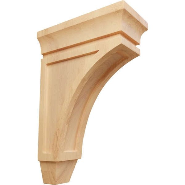 Ekena Millwork 3 3/8"W x 6 3/4"D x 10"H Small Lucan Wood Corbel, Red Oak CORW03X07X10LURO - main